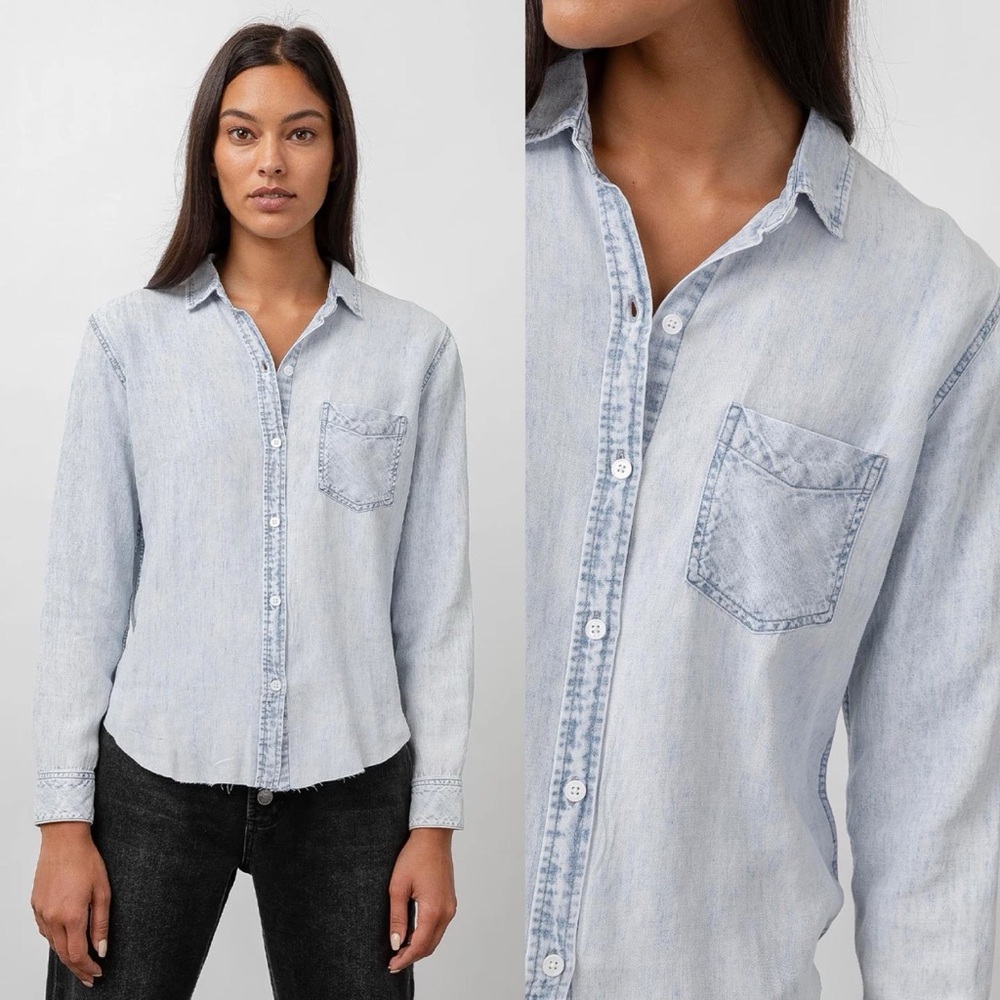 Rails Ingrid Raw Hem Button Down Shirt - image 1